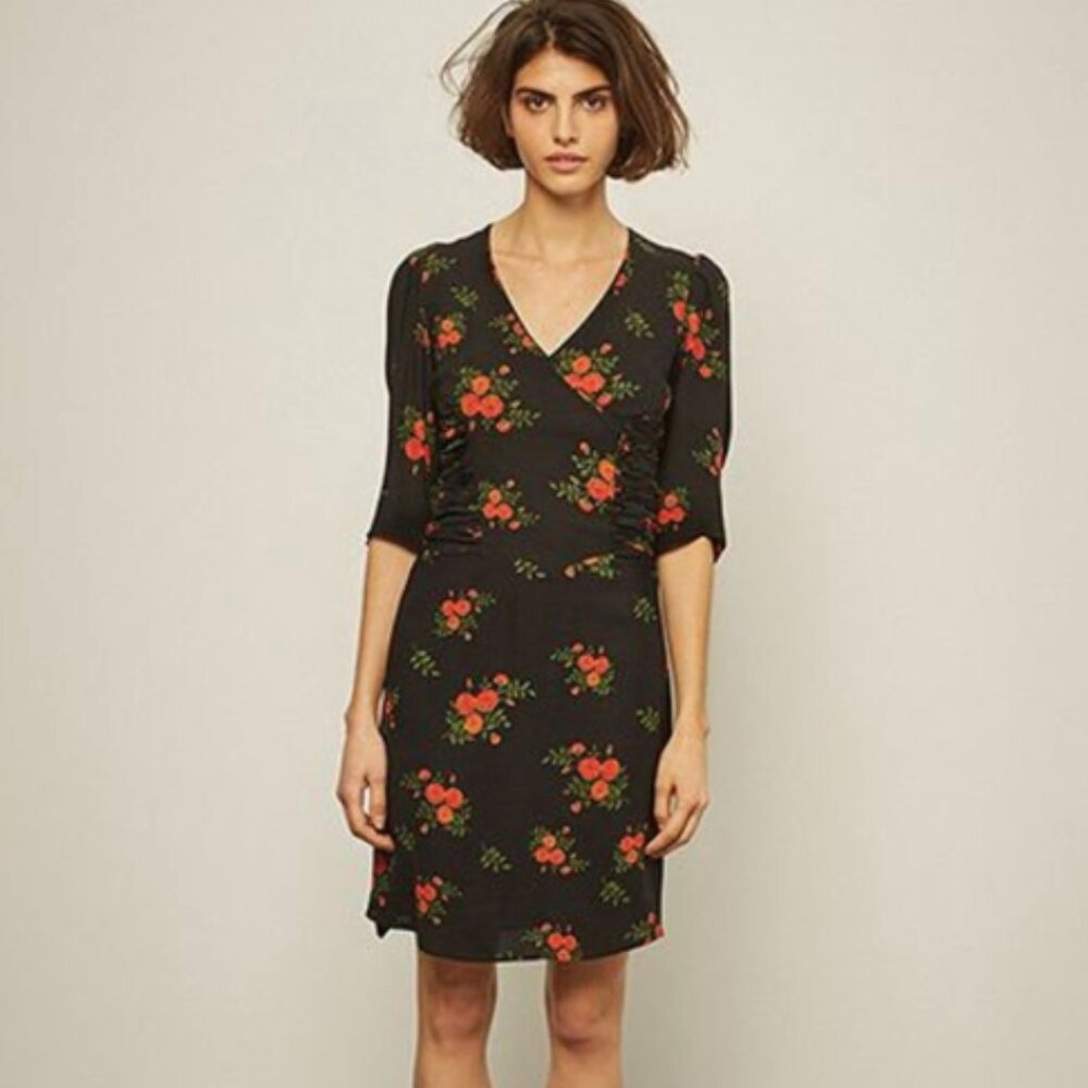Soeur Clustered Rose Flower Dress - Viscose size 36